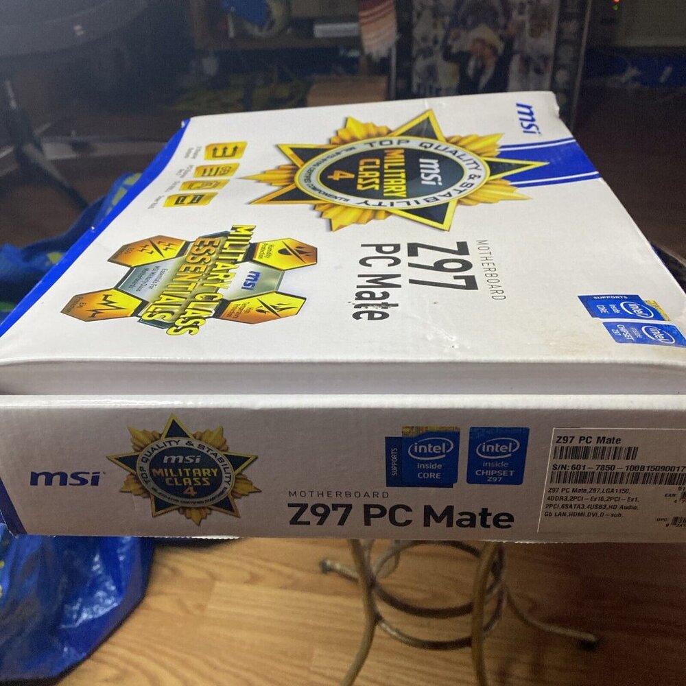 MSI Z97 PC Mate Motherboard w/ I/O Shield, Driver CD, Manual Unused Box Damage - Picture 10 of 11